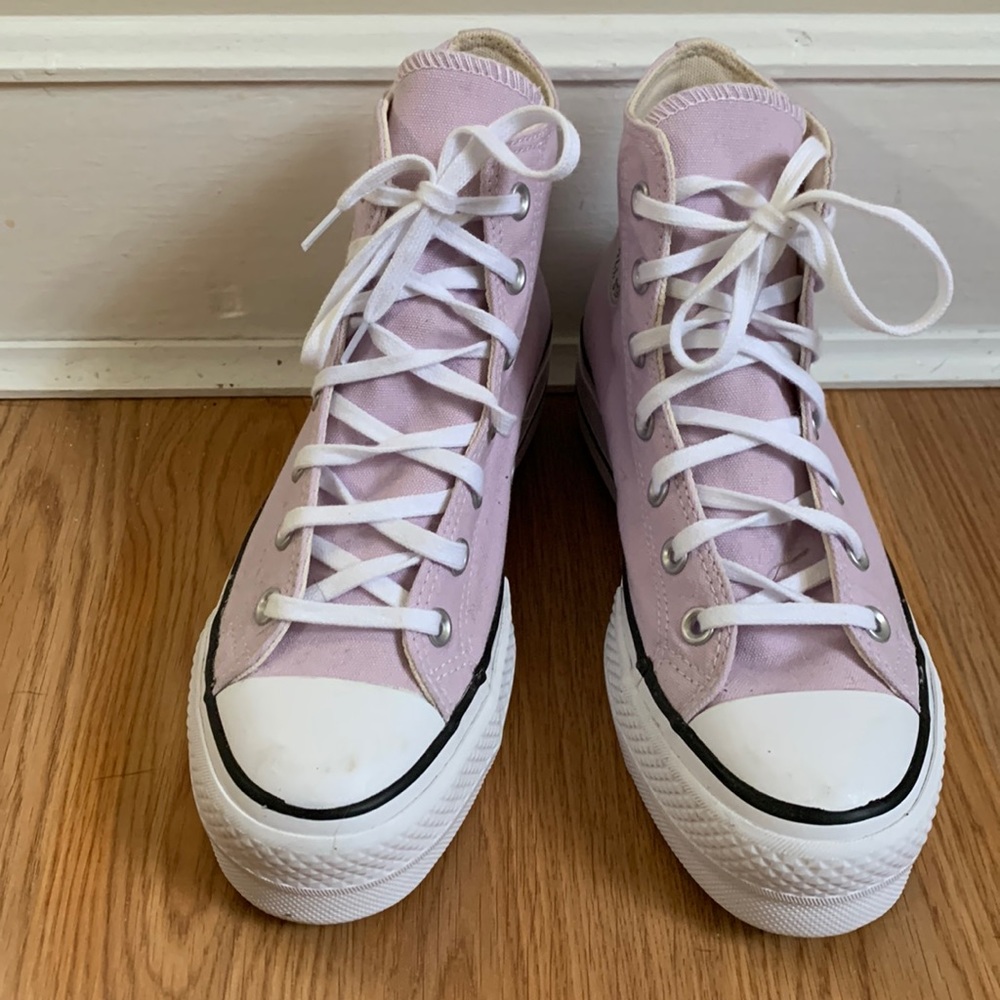 Violet Platform Converse High Tops